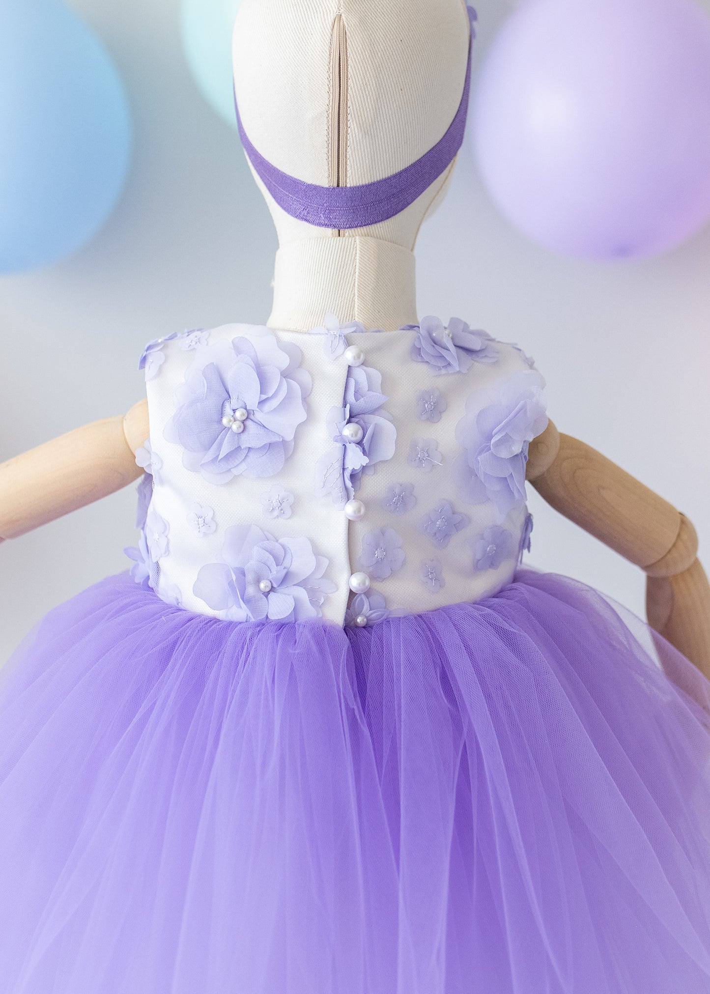 Elegant Purple Tulle Toddler Girl Dress with Satin Diaper Cover for Special Occasions