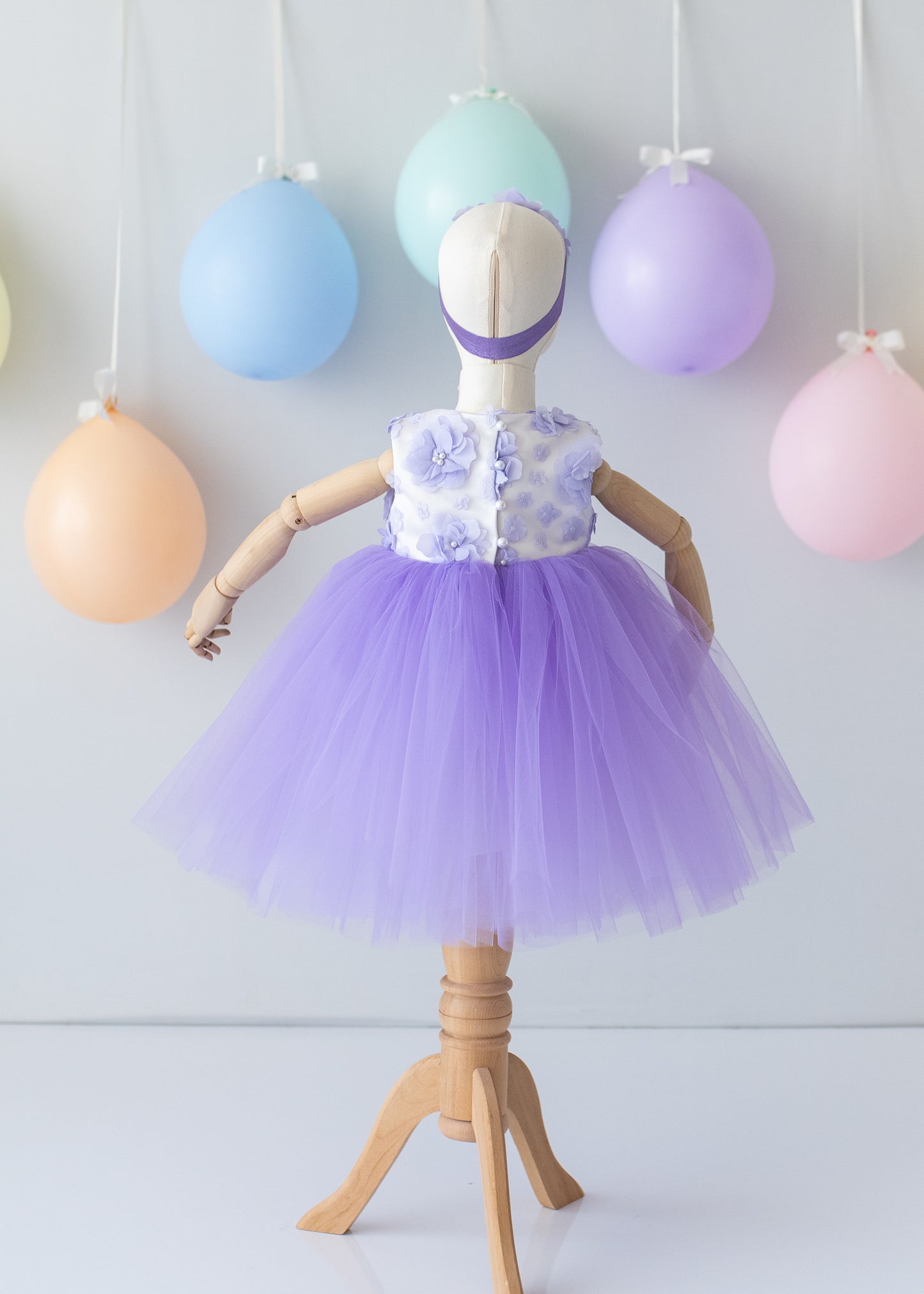 Elegant Purple Tulle Toddler Girl Dress with Satin Diaper Cover for Special Occasions