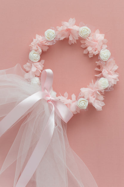 White Satin Flower Girl Dress: Big Bow, Floor Length