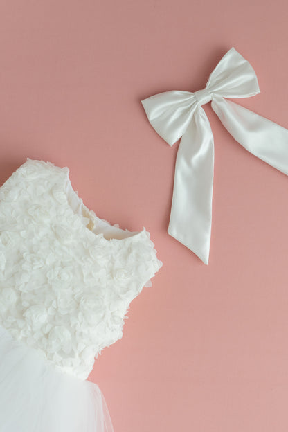 3D Flower Girl Tulle Dress: Elegant First Communion, Baptism