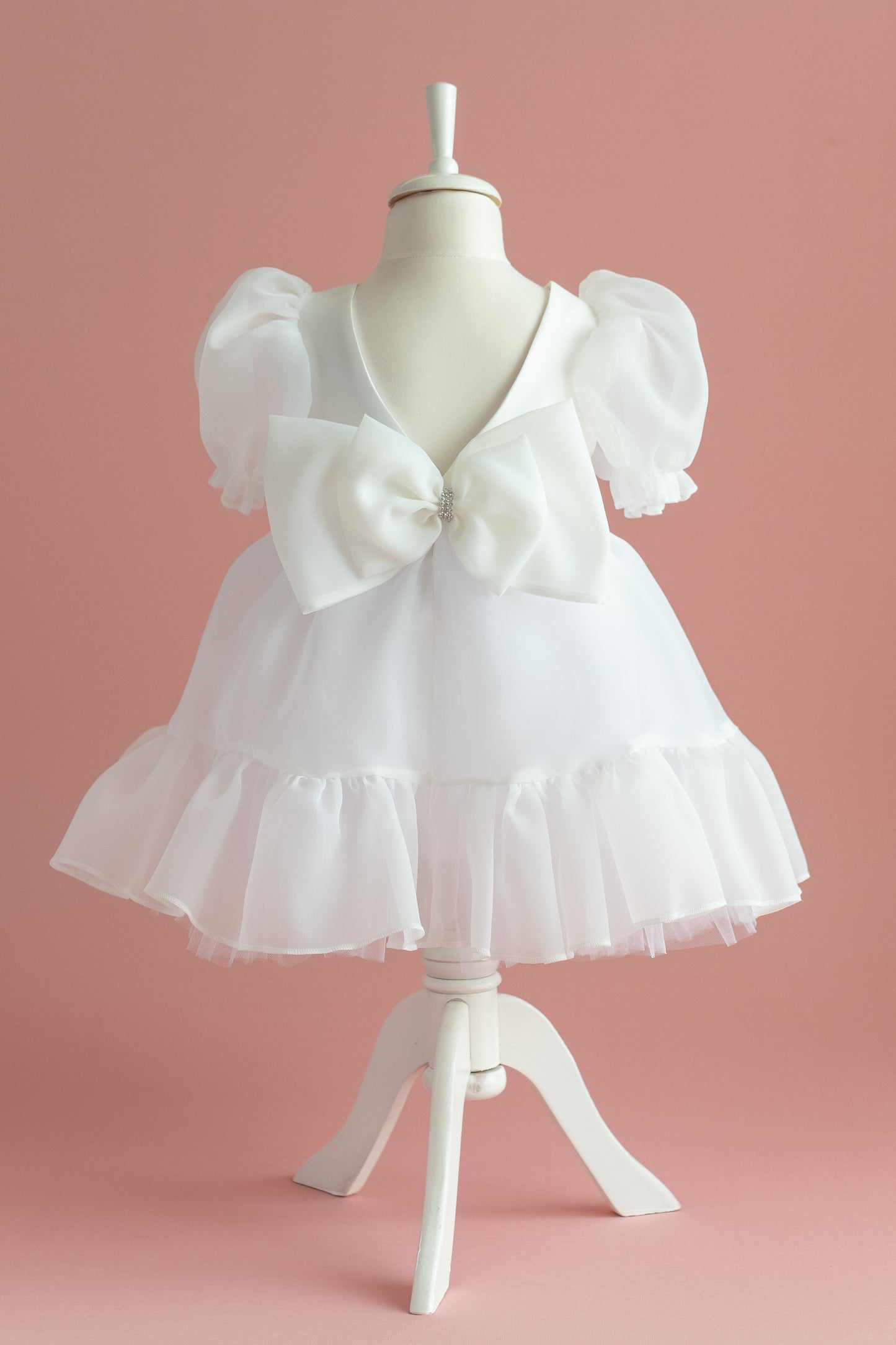 Organza Dress with Bow: First Communion, Party Dress