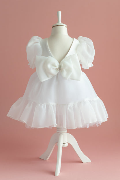 Organza Dress with Bow: First Communion, Party Dress