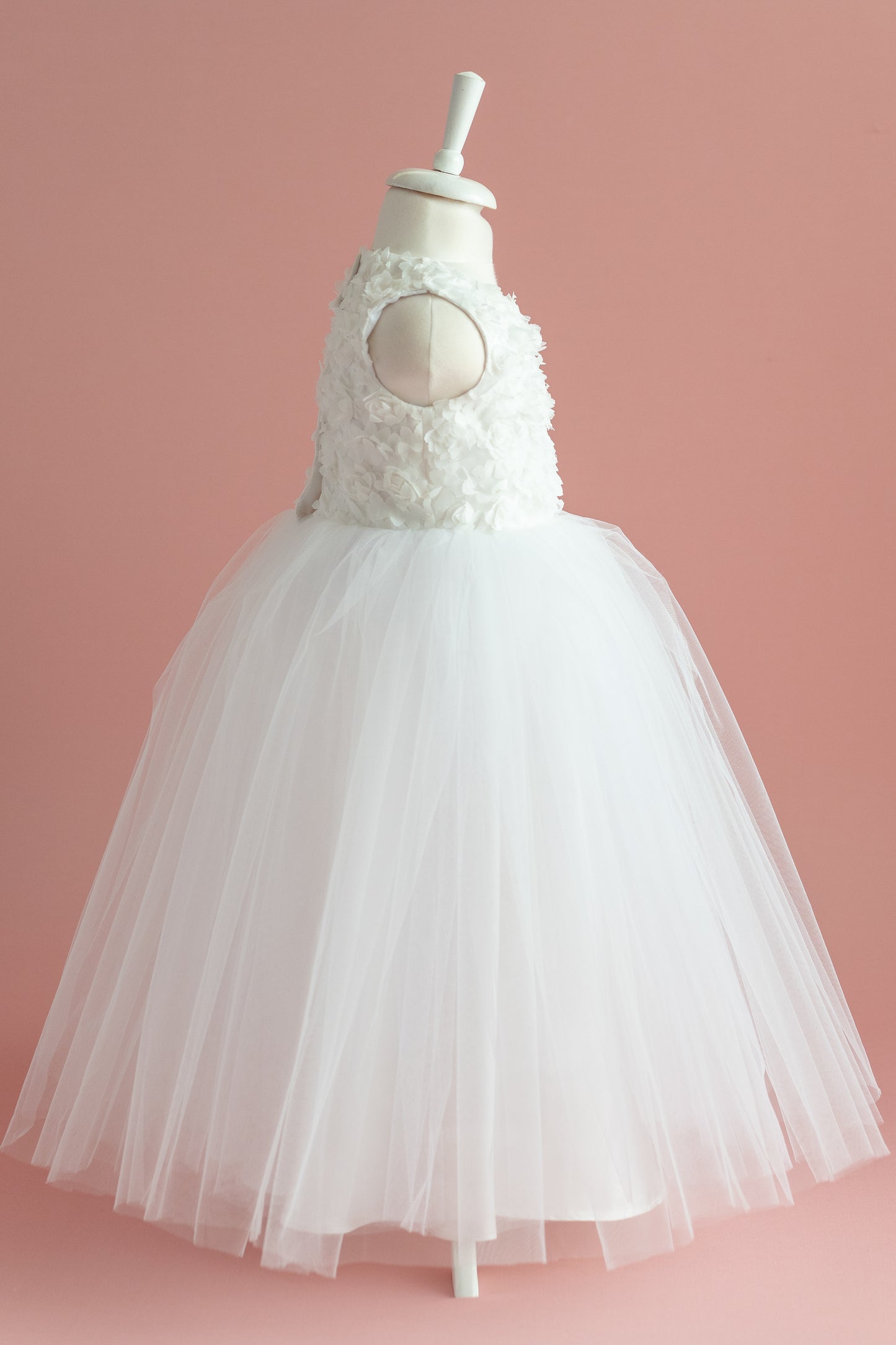 3D Flower Girl Tulle Dress: Elegant First Communion, Baptism