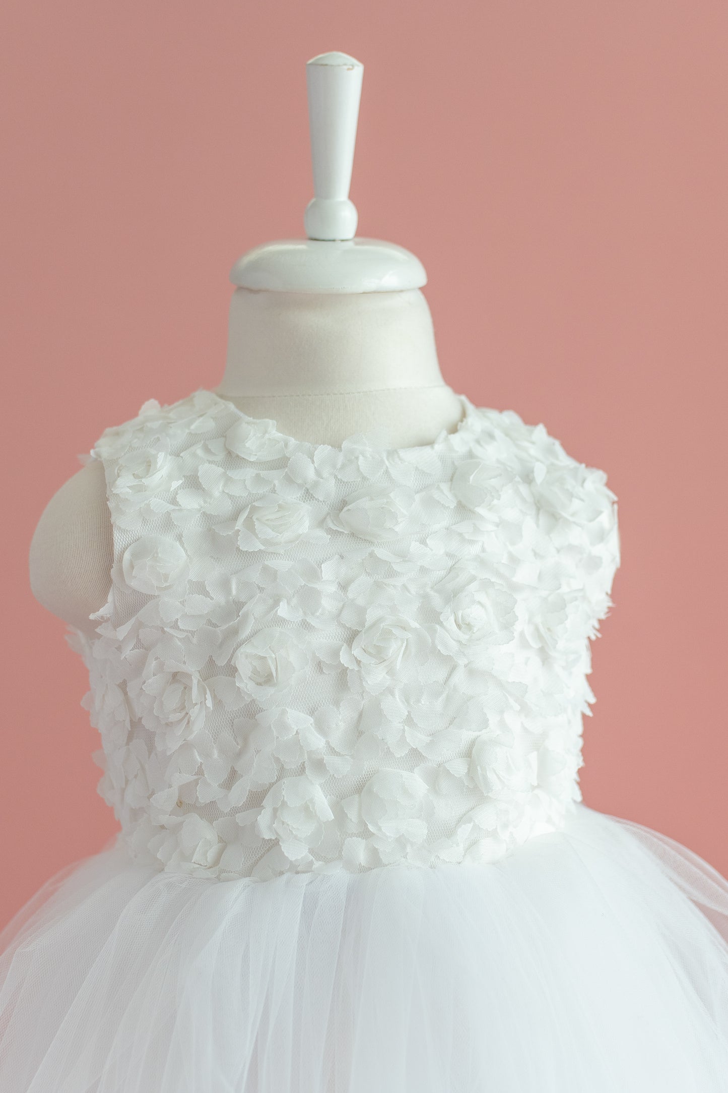 3D Flower Girl Tulle Dress: Elegant First Communion, Baptism