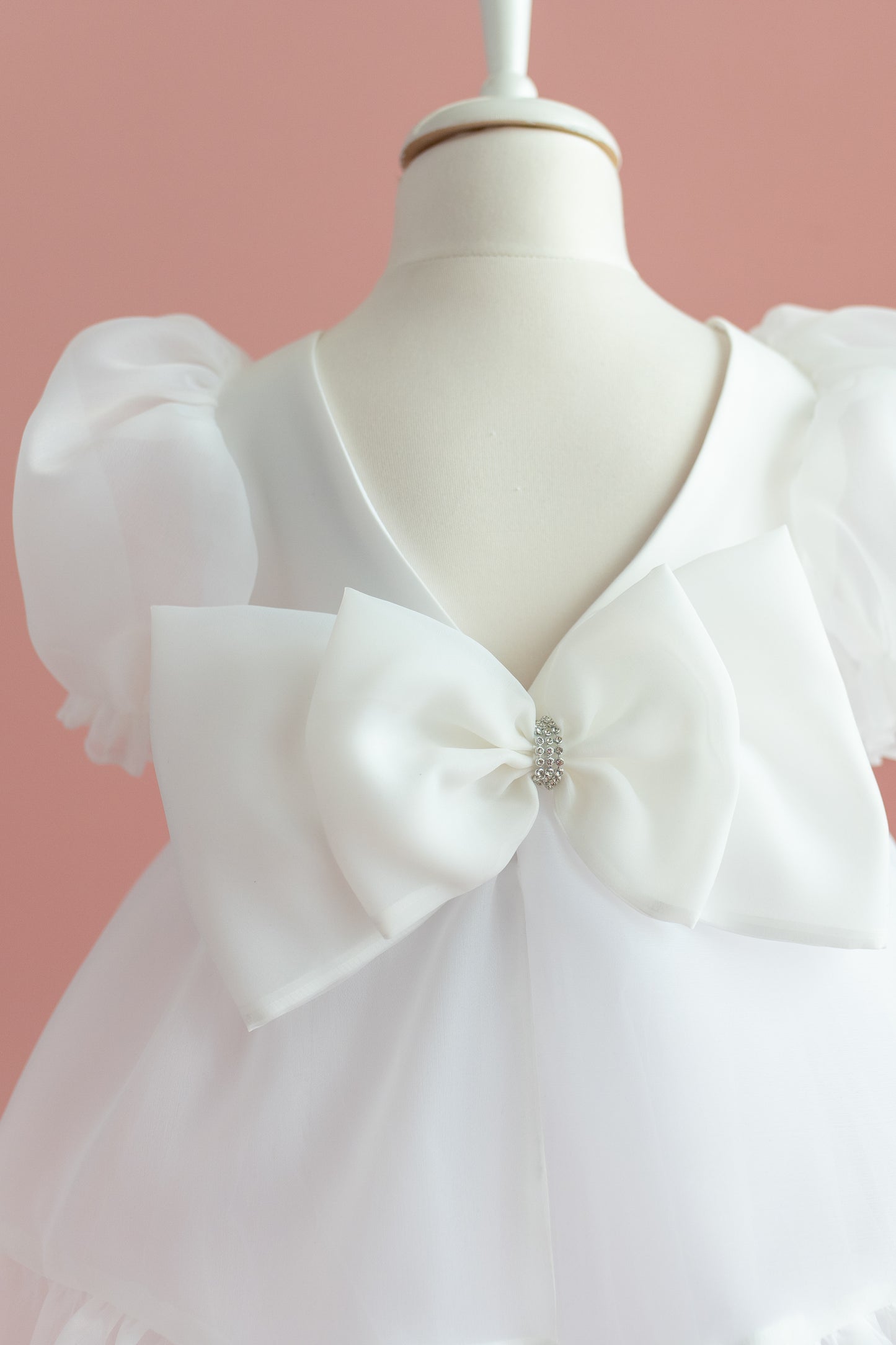 Organza Dress with Bow: First Communion, Party Dress