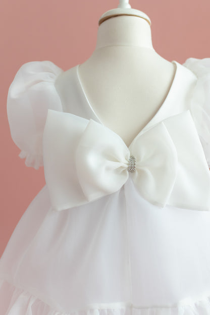 Organza Dress with Bow: First Communion, Party Dress
