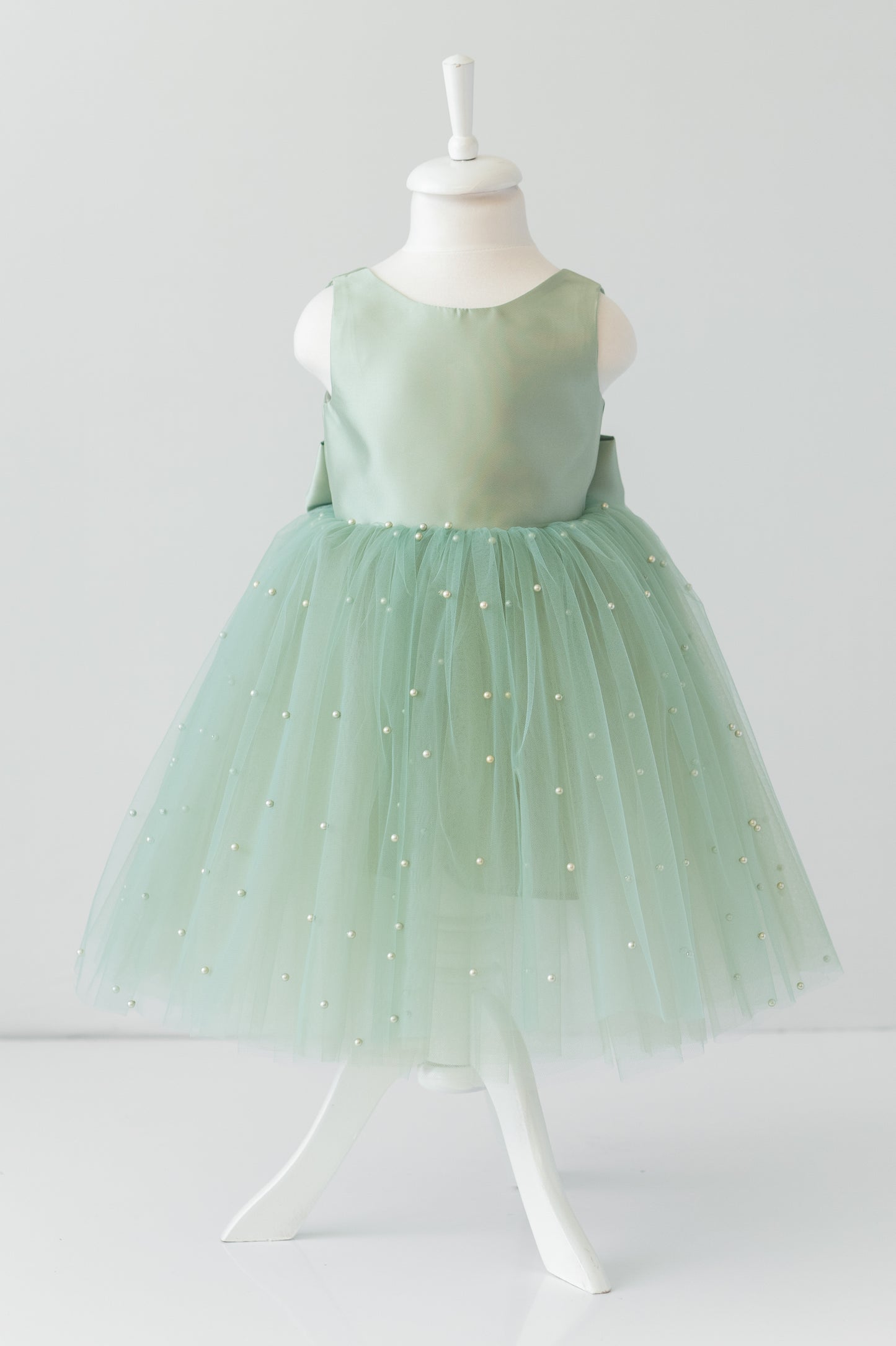 Sage Green Tulle Dress: Pearl Wedding
