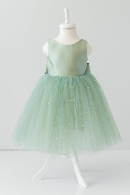 Sage Green Tulle Dress: Pearl Wedding