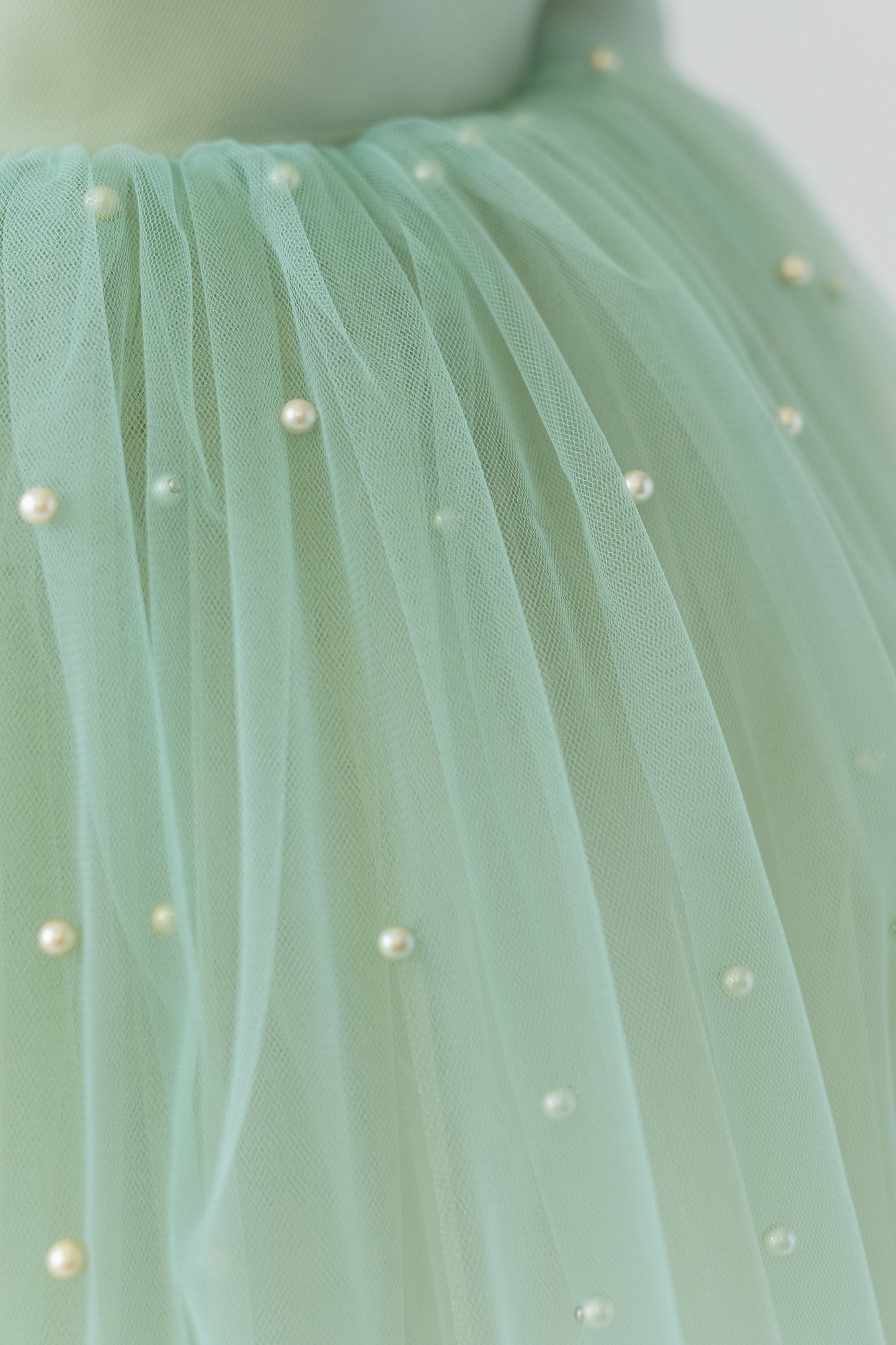 Sage Green Tulle Dress: Pearl Wedding