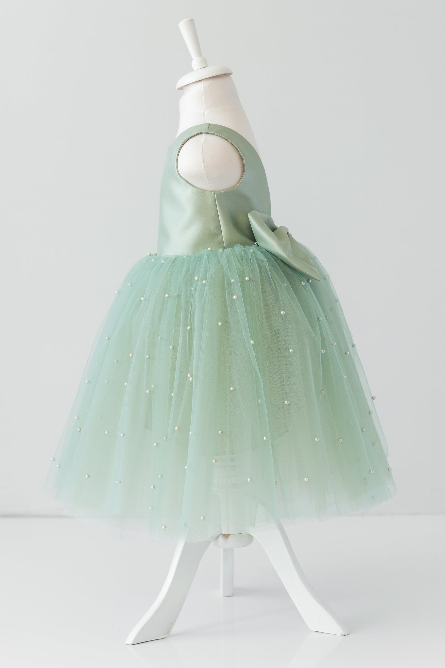 Sage Green Tulle Dress: Pearl Wedding