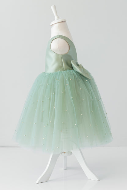 Sage Green Tulle Dress: Pearl Wedding