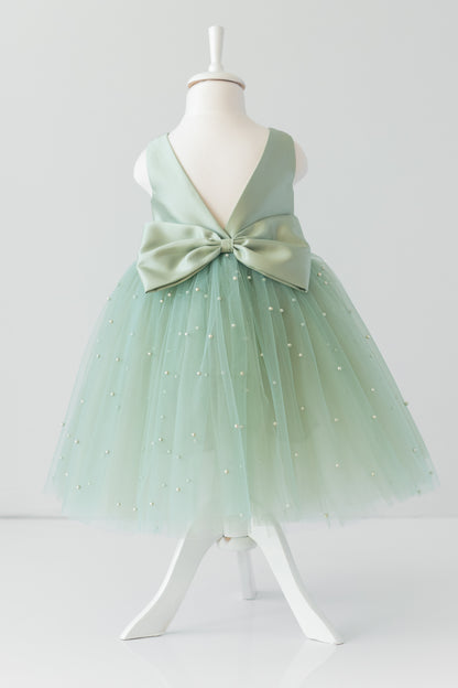 Sage Green Tulle Dress: Pearl Wedding