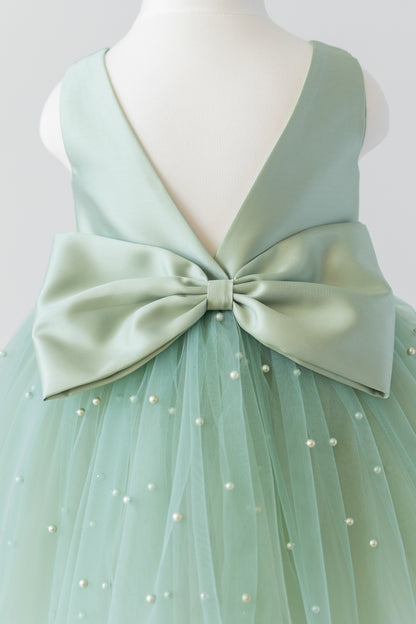 Sage Green Tulle Dress: Pearl Wedding