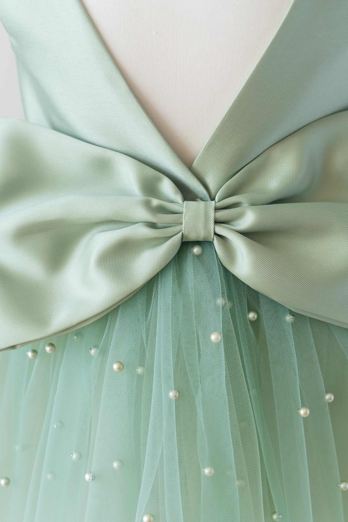 Sage Green Tulle Dress: Pearl Wedding