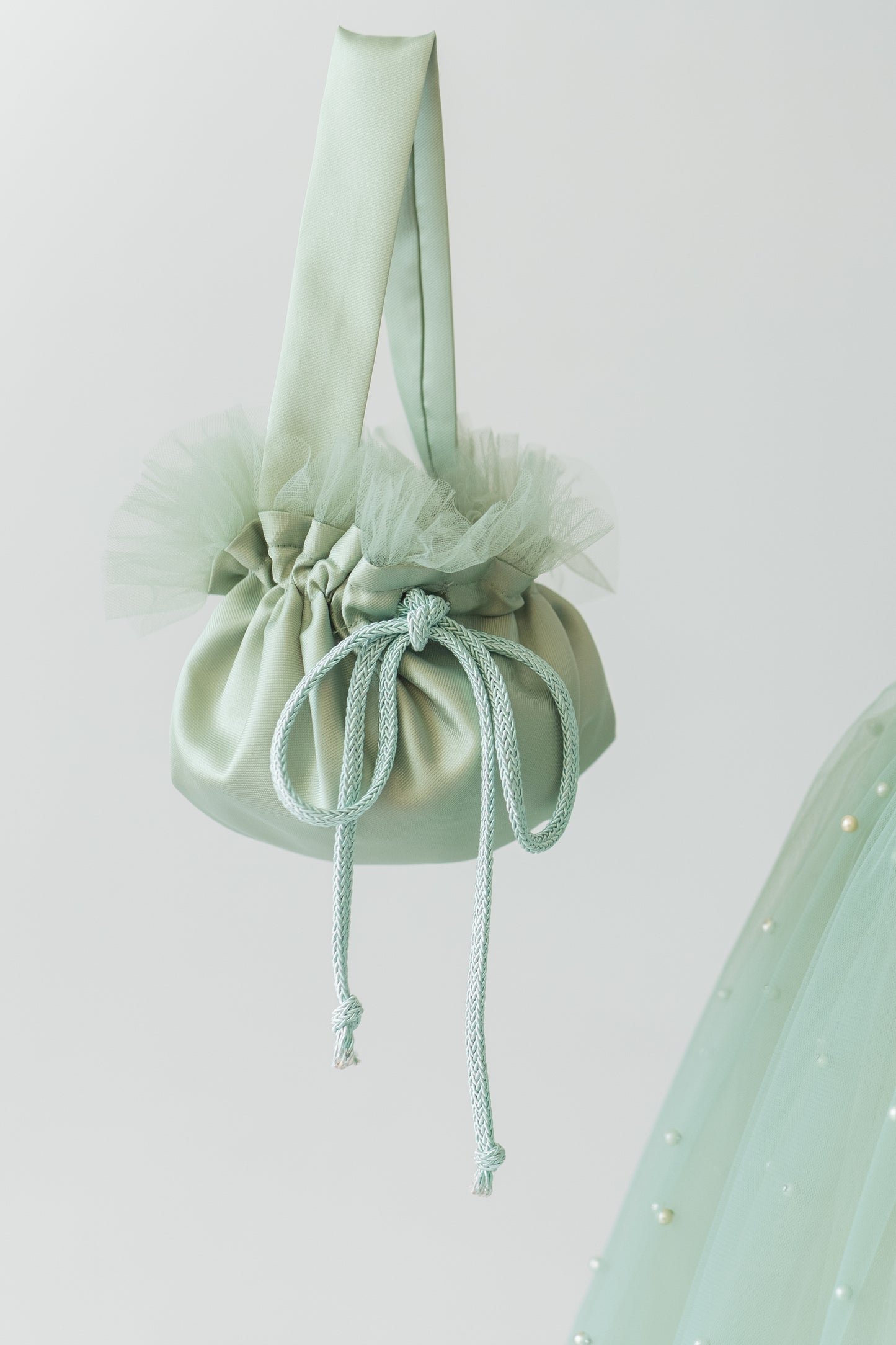 Sage Green Tulle Dress: Pearl Wedding