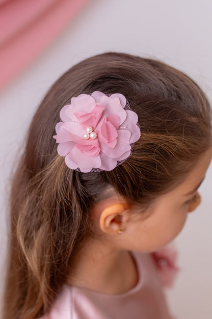 Elegant Blush Satin Flower Girl Dress with Flower Crown - Personalized Wedding Gown for Girls