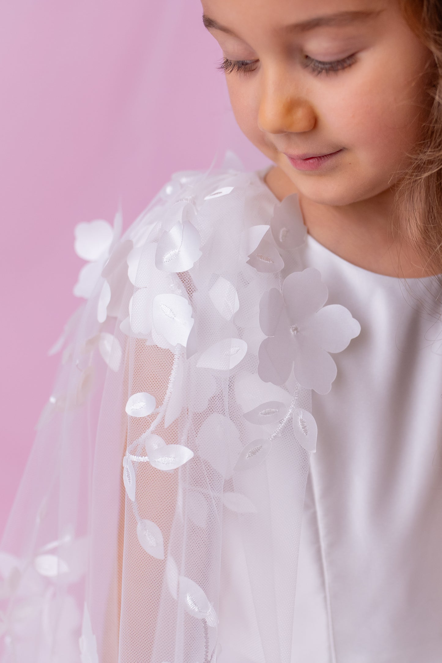 Elegant Satin Flower Girl Dress with Flower Crown - Personalized Wedding Gown for Girls