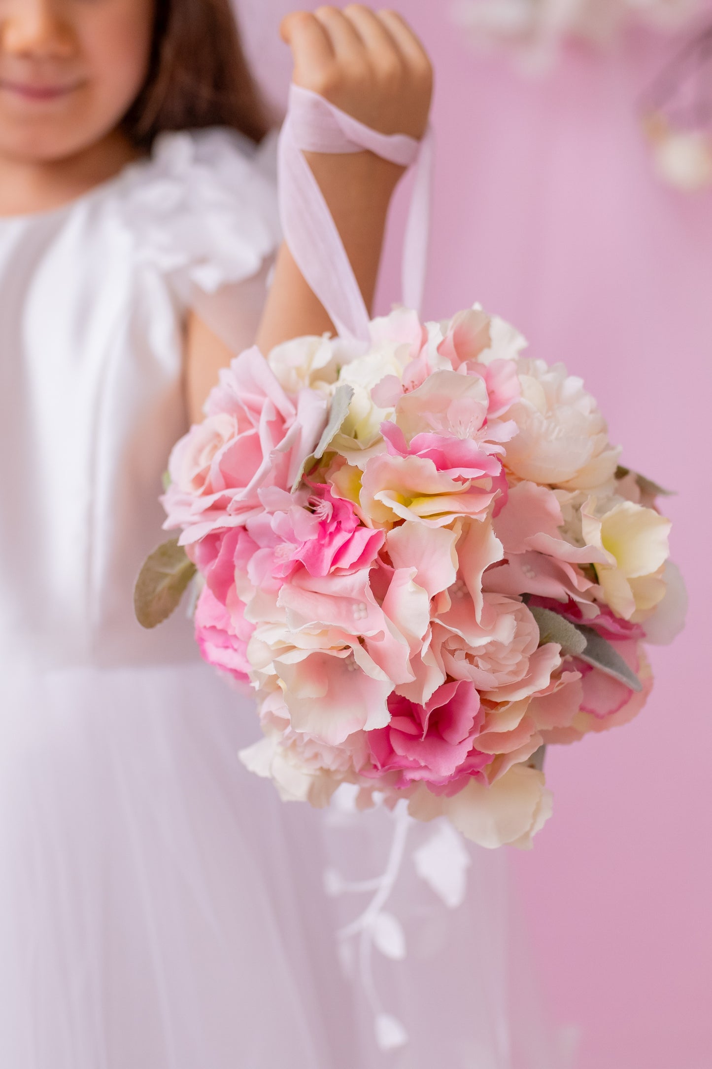 Elegant Satin Flower Girl Dress with Flower Crown - Personalized Wedding Gown for Girls