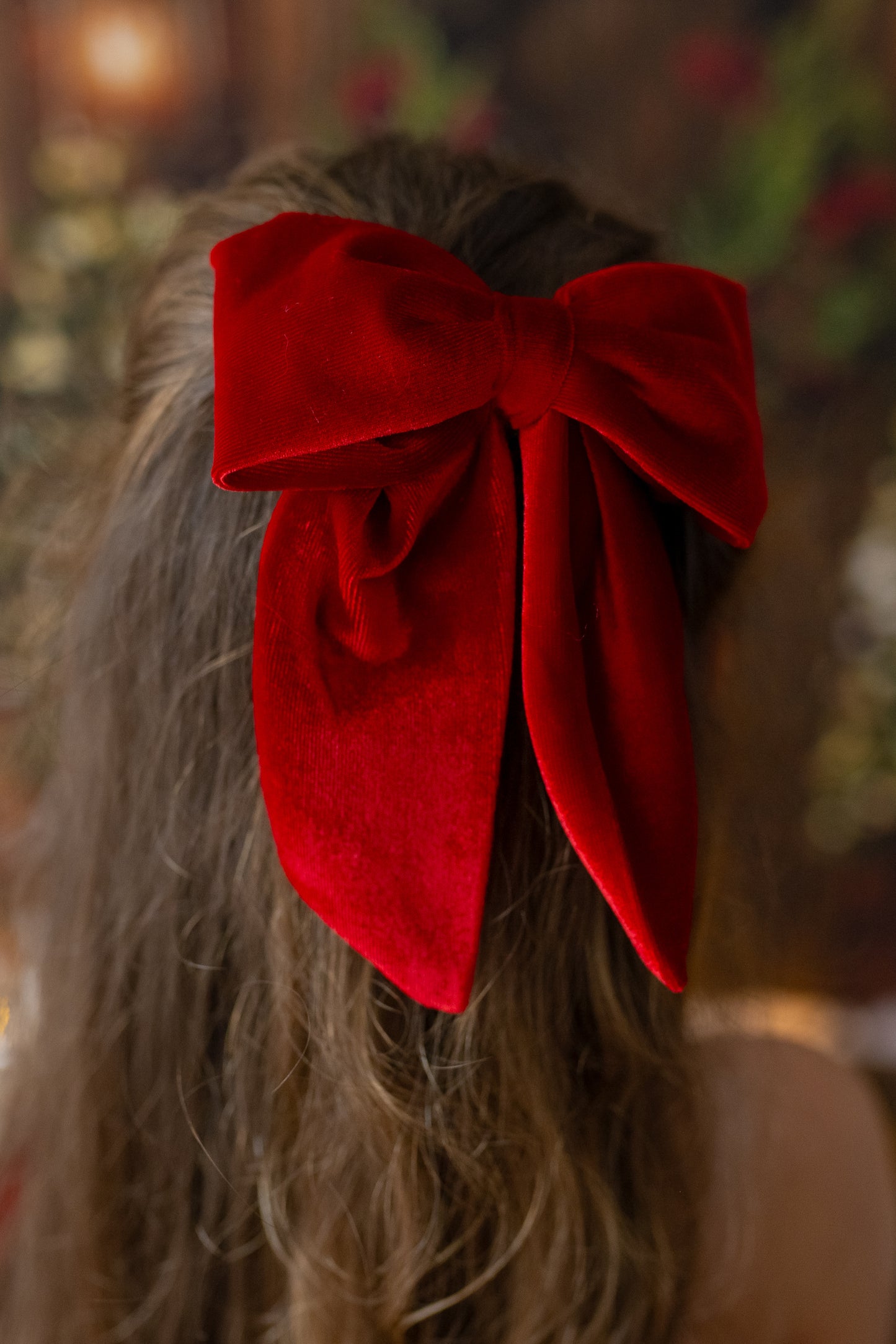 Red Velvet Christmas Dress with Personalized Bag