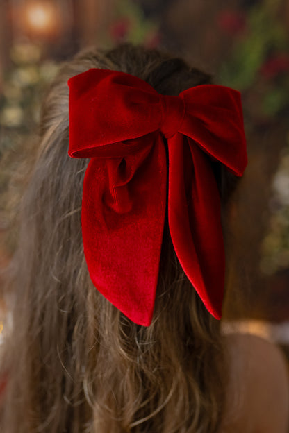 Red Velvet Christmas Dress with Personalized Bag