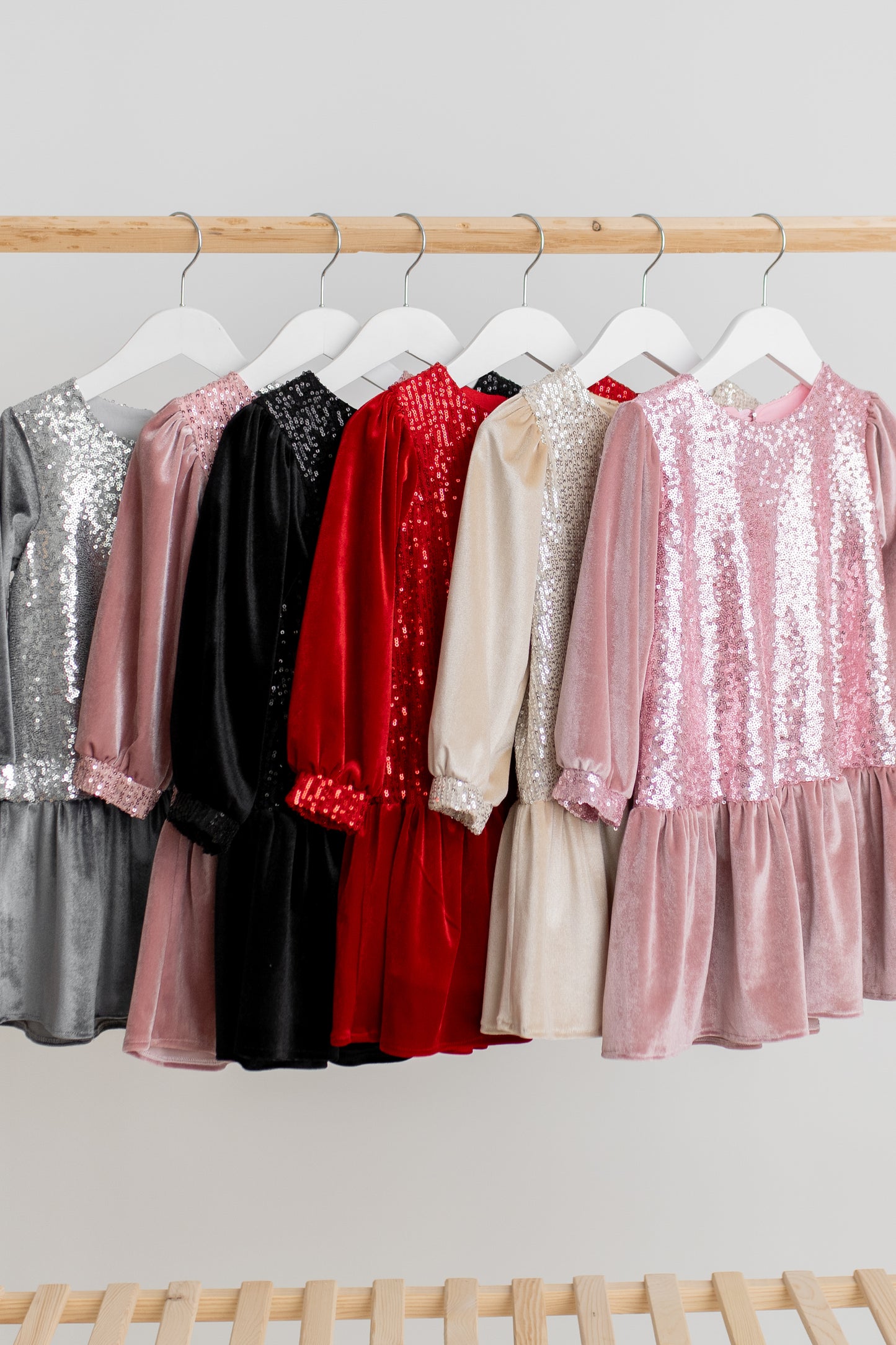 Red Sequin Velvet Christmas Dress: Baby Party Tulle Dress