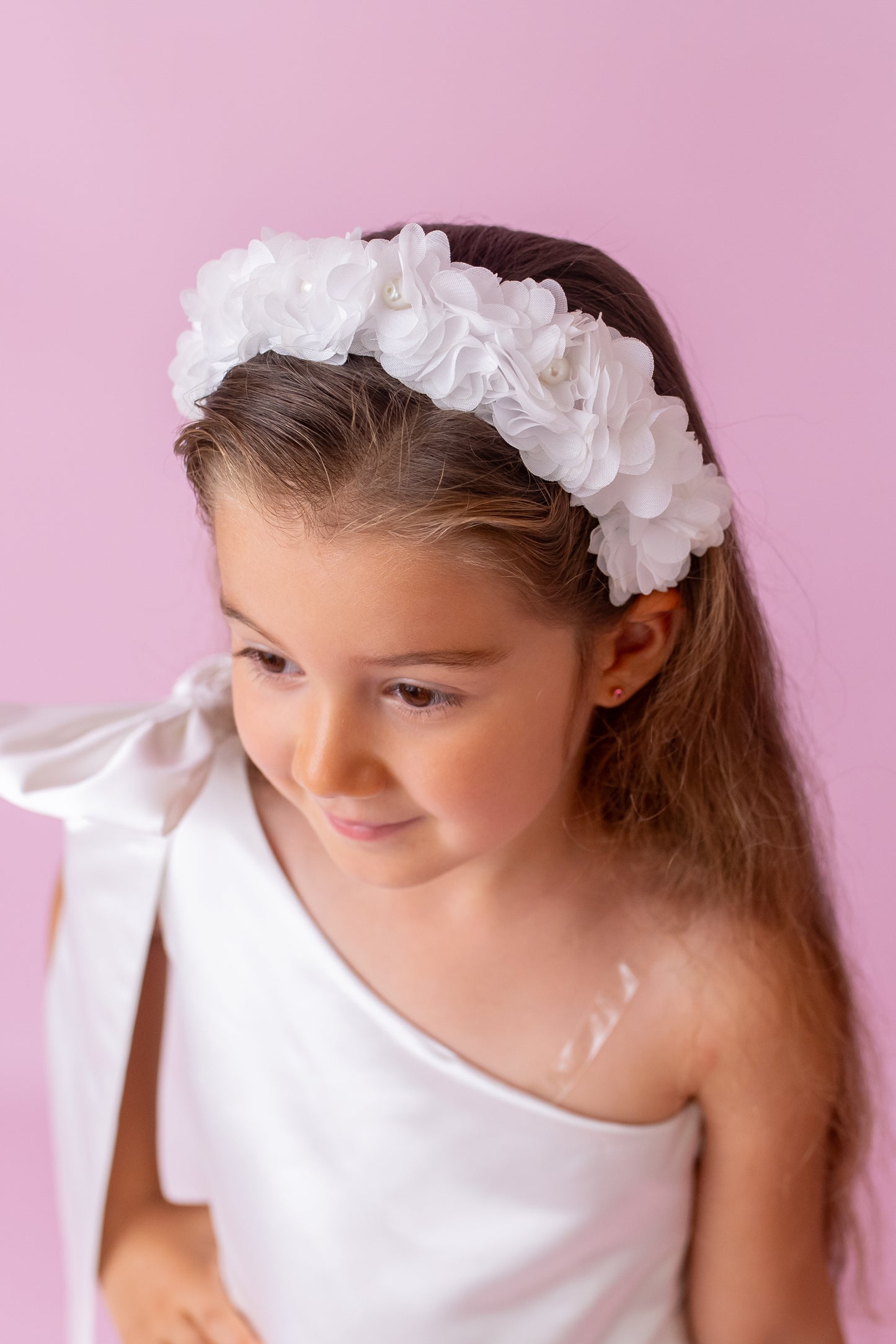 One-Shoulder Flower Girl Dress: Oversized Bow