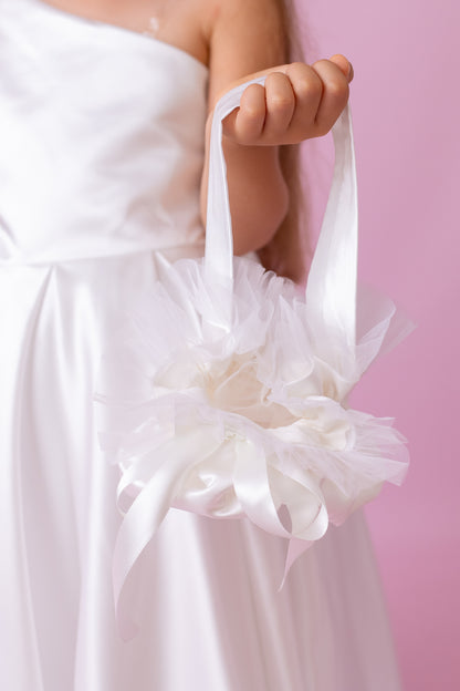 One-Shoulder Flower Girl Dress: Oversized Bow