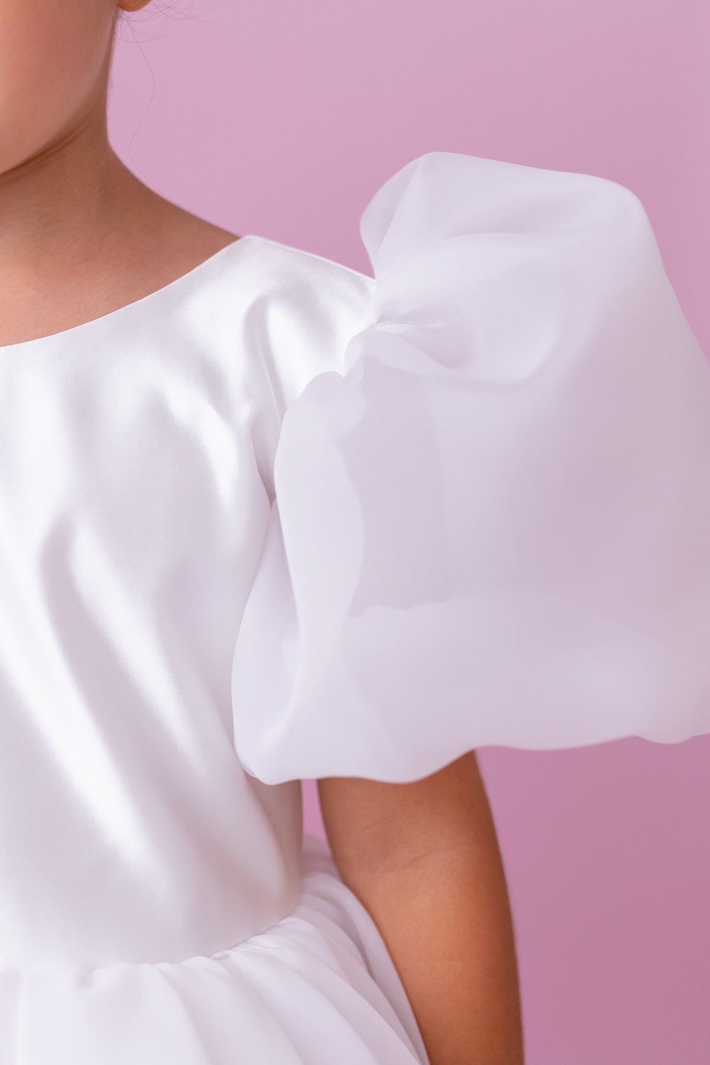 Elegant Organza Flower Girl Dress with Big Bow