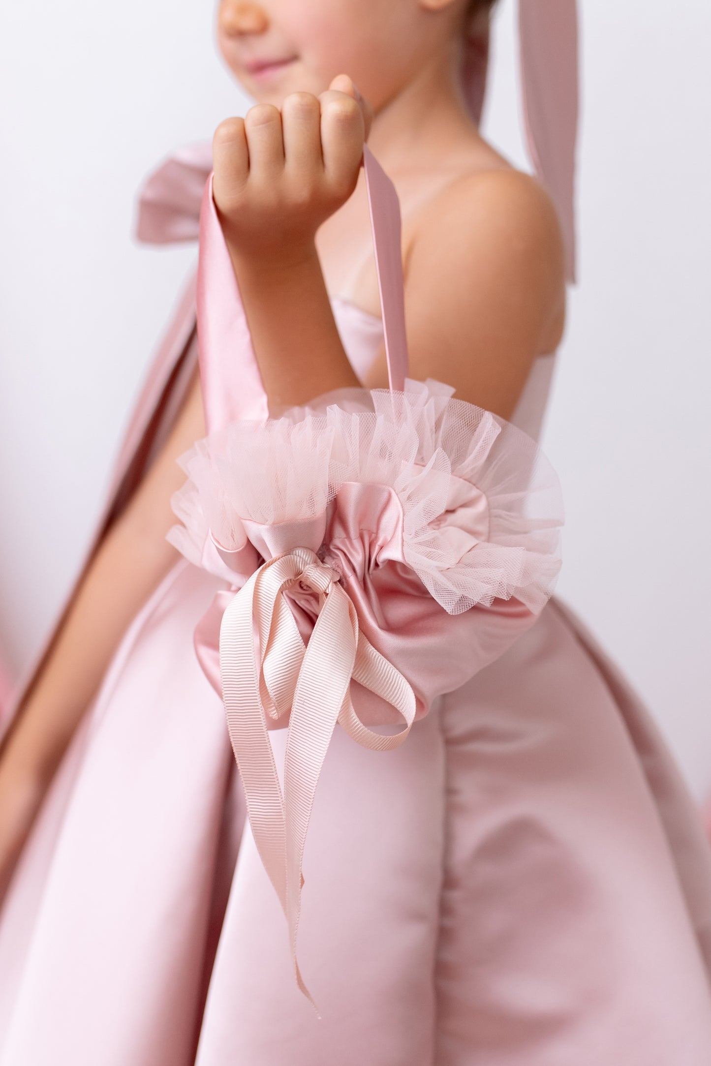 Blush One-Shoulder Dress with Oversized Bow