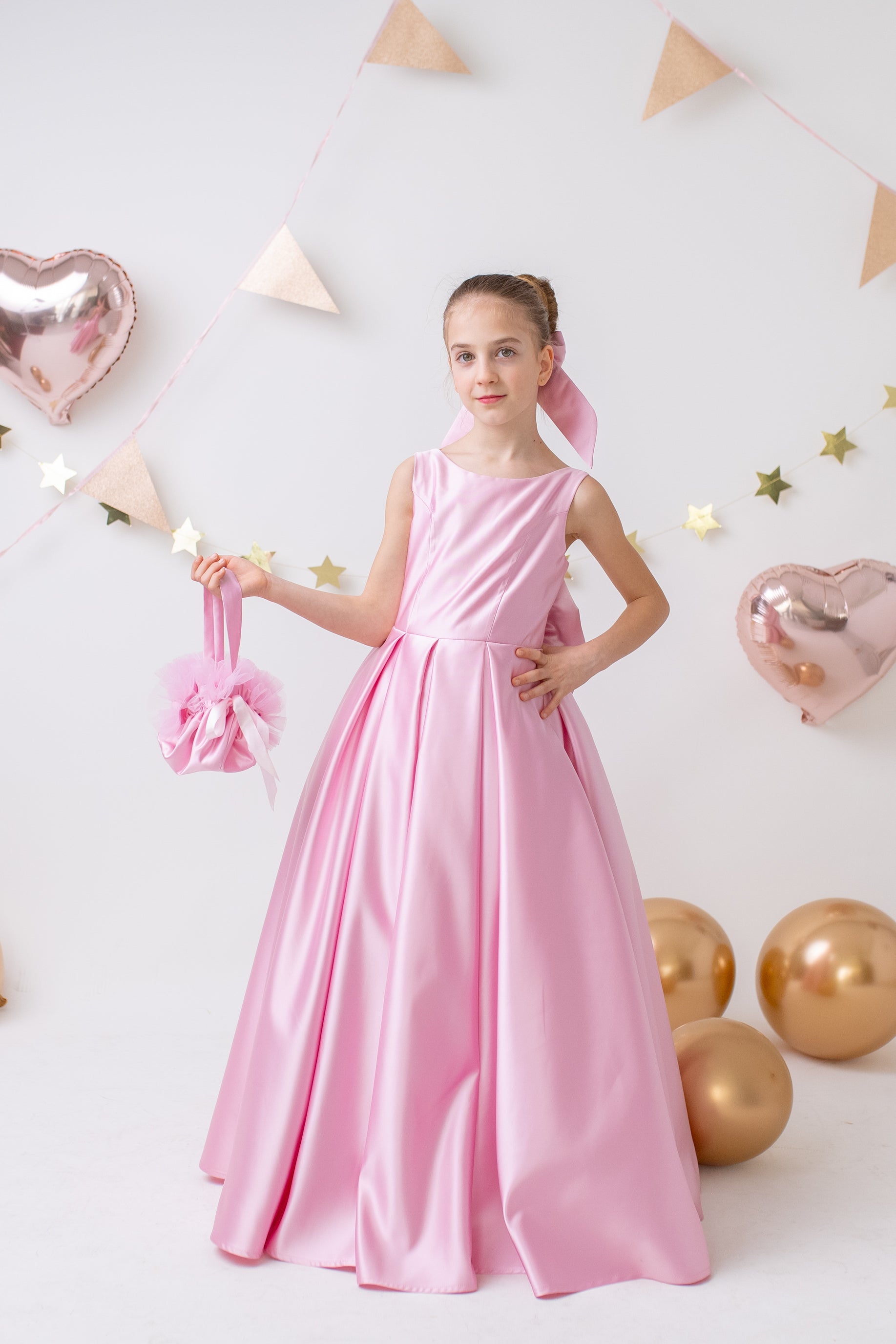 child bridesmaid wedding dress Blush Flower Girl Dress, Junior Bridesmaid Dress, Satin Flower Girl Dress, Baby Wedding Dress,girl Party Dress,girl Satin Gown,toddler Dress