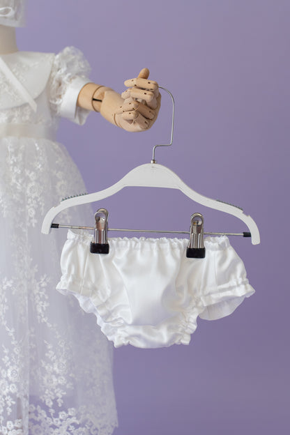 Handmade Baby Girl Baptism Dress White Lace Christening Gown with Bonnet Heirloom Blessing Outfit
