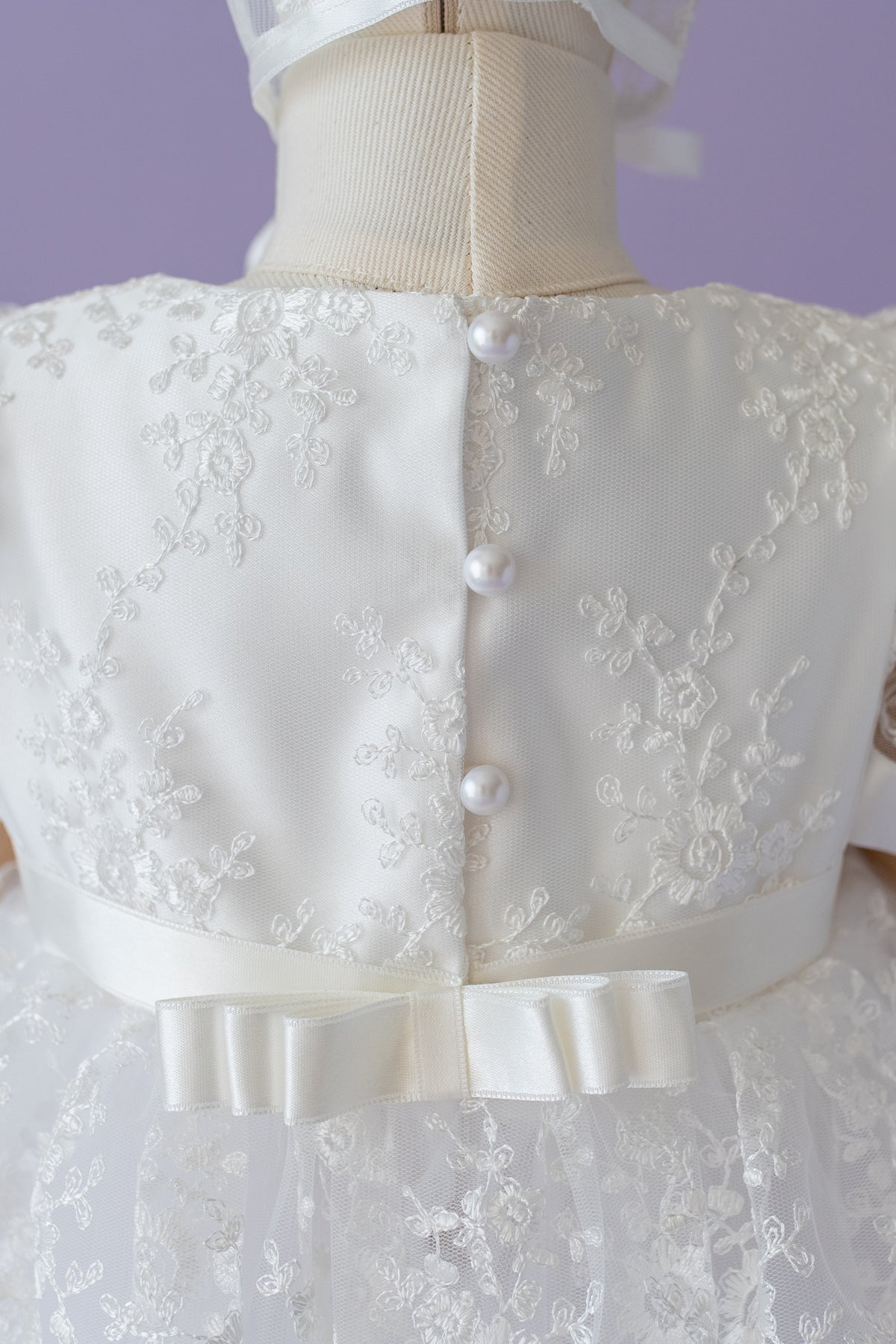 Handmade Baby Girl Baptism Dress White Lace Christening Gown with Bonnet Heirloom Blessing Outfit