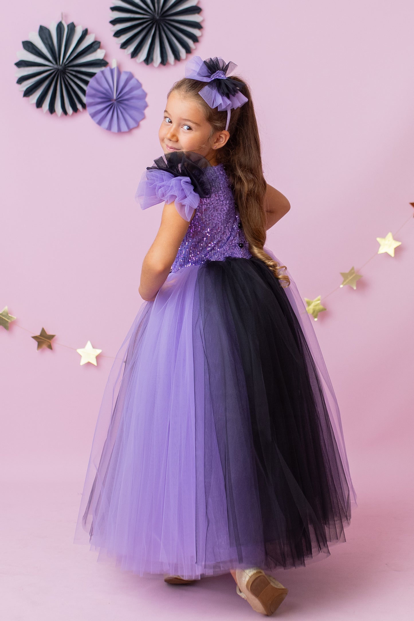 Girls Kuromi Princess Costume: Magical Flower Dress for Cosplay