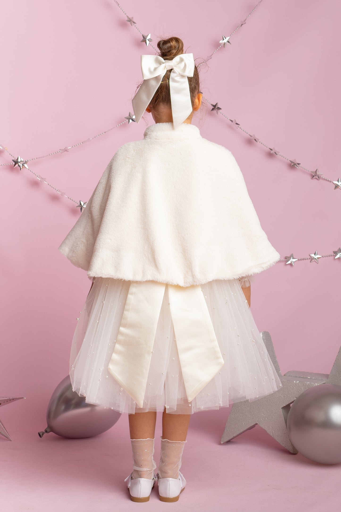 Ivory Tulle Dress: Long Sleeves