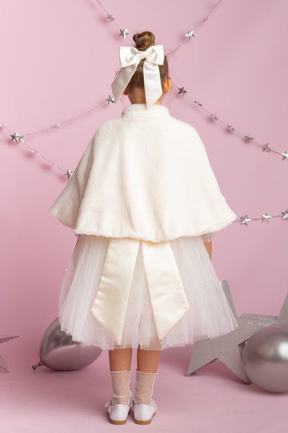 Ivory Tulle Dress: Long Sleeves