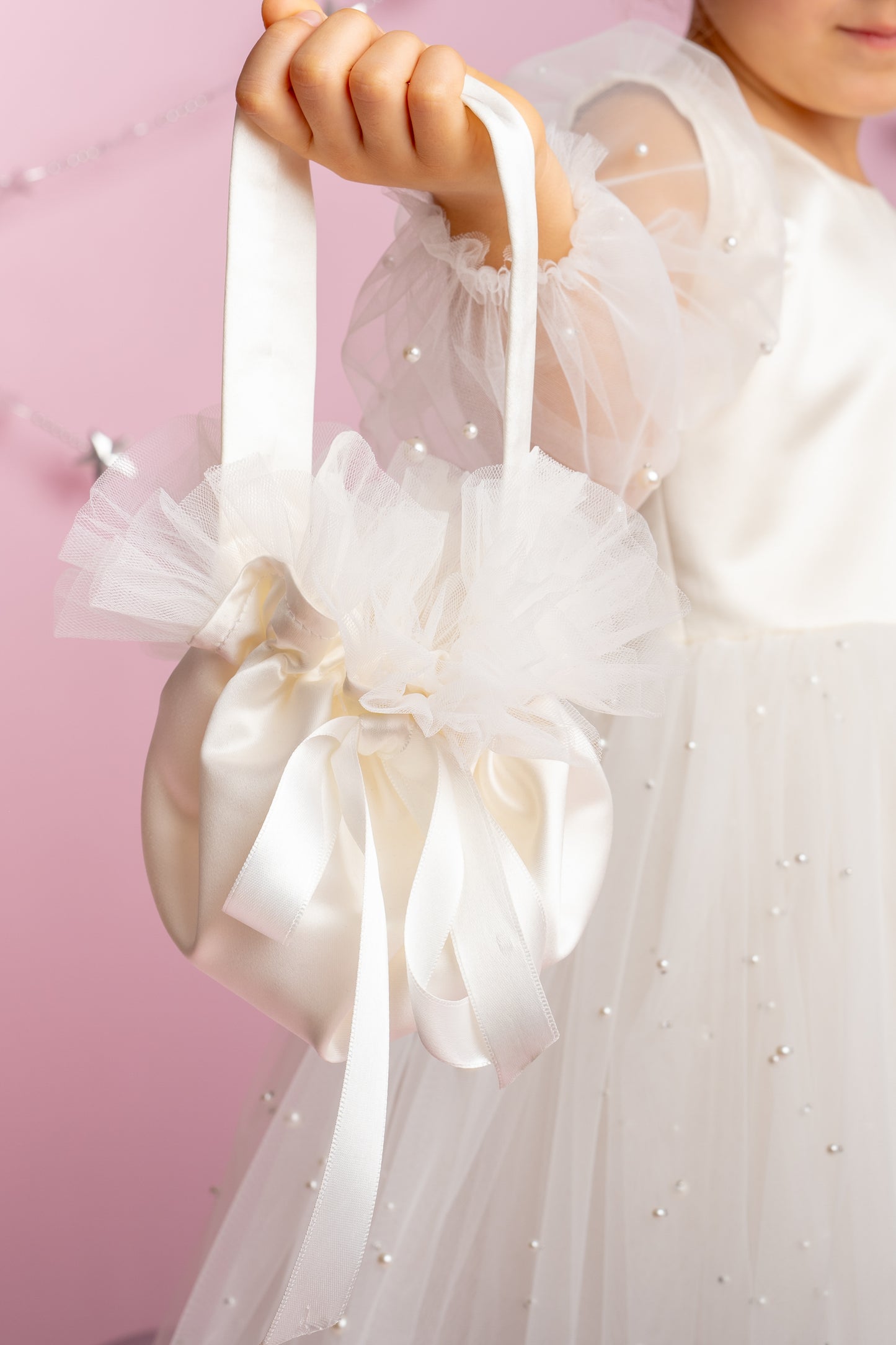 Ivory Tulle Dress: Long Sleeves