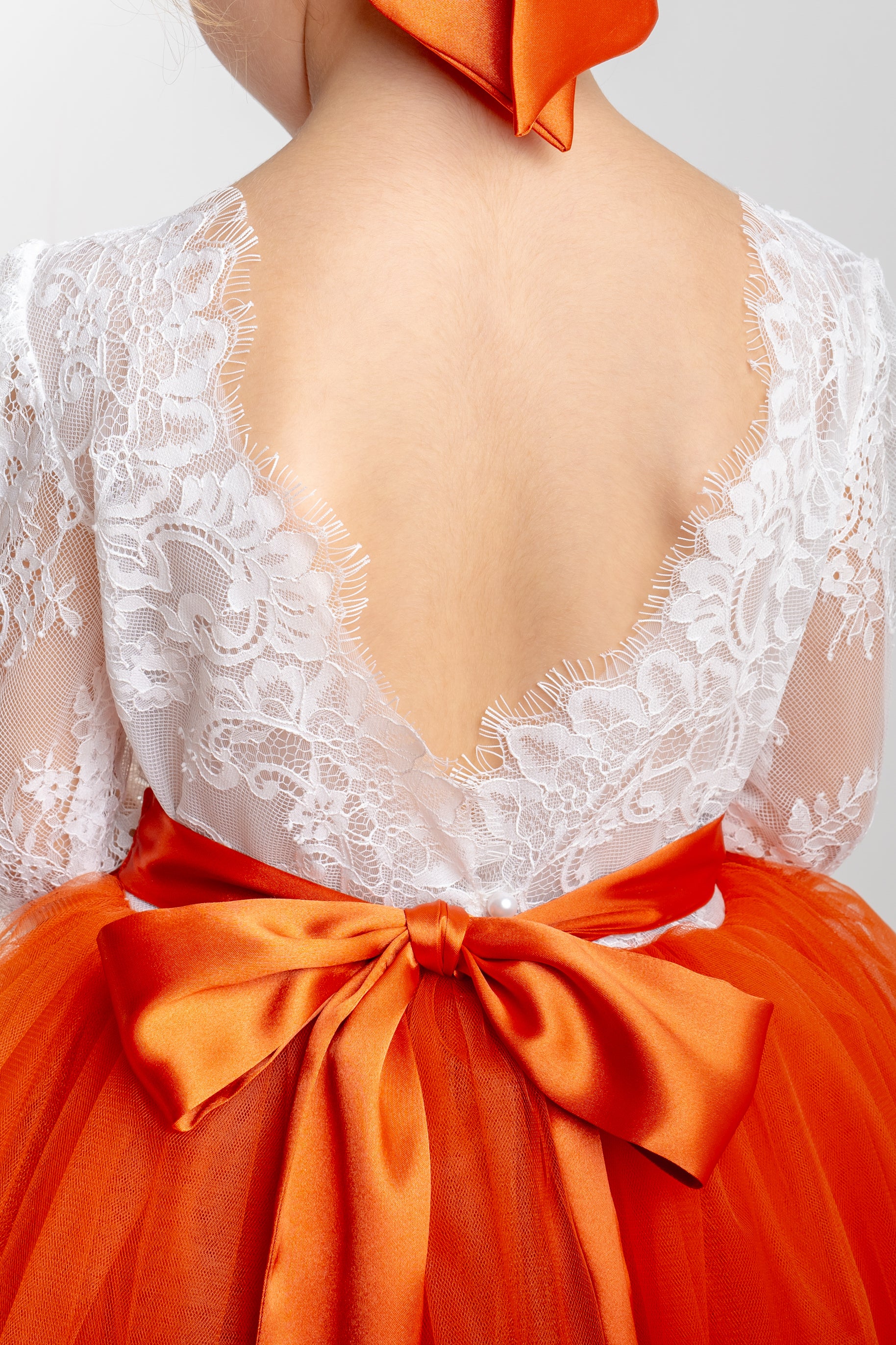 Burnt Orange Tulle Fall Flower Girl Dress 6 US kids' numeric / Dress & Cape