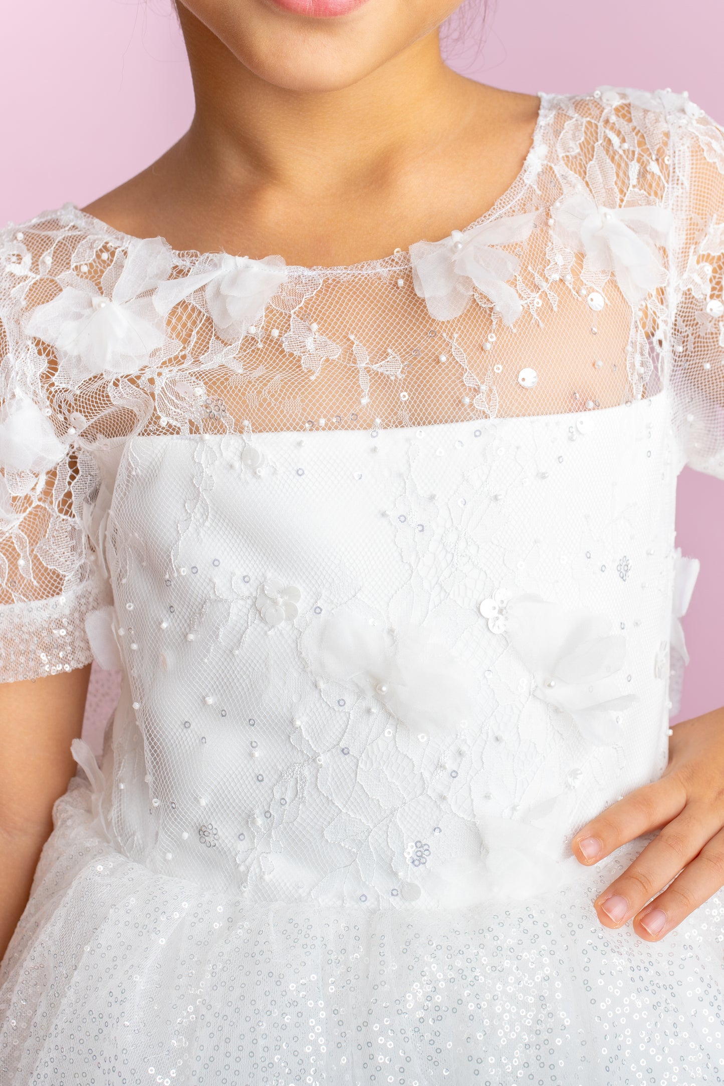 3D Flower Lace Girl Dress: Rustic Tulle Communion, Wedding