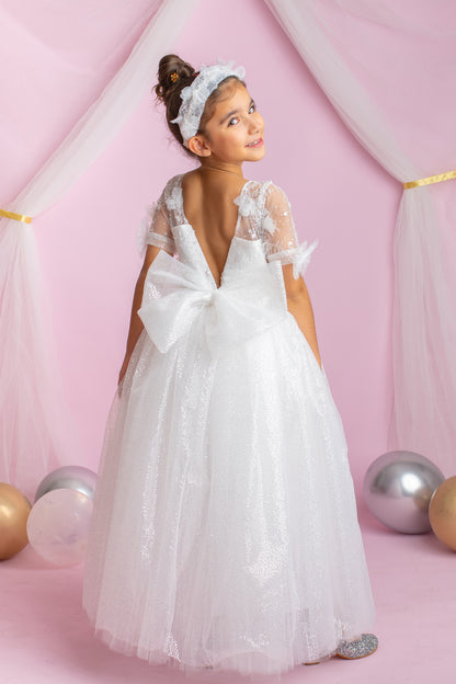 3D Flower Lace Girl Dress: Rustic Tulle Communion, Wedding