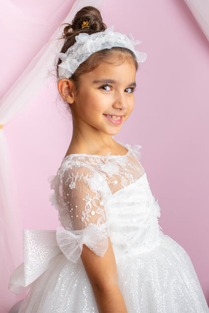 3D Flower Lace Girl Dress: Rustic Tulle Communion, Wedding