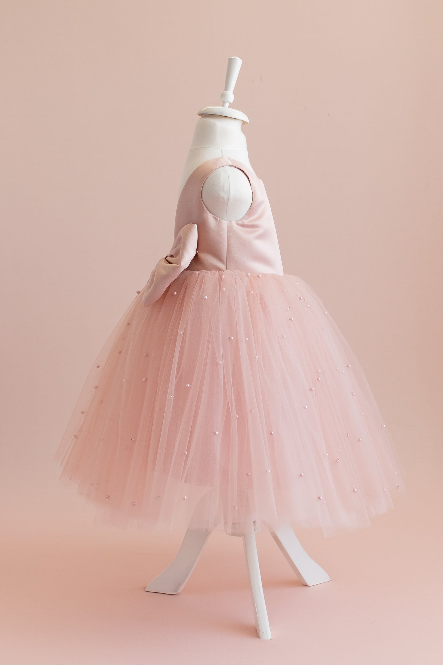 Blush Pink Pearl Tulle Dress