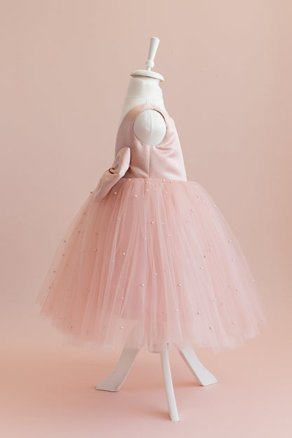 Blush Pink Pearl Tulle Dress