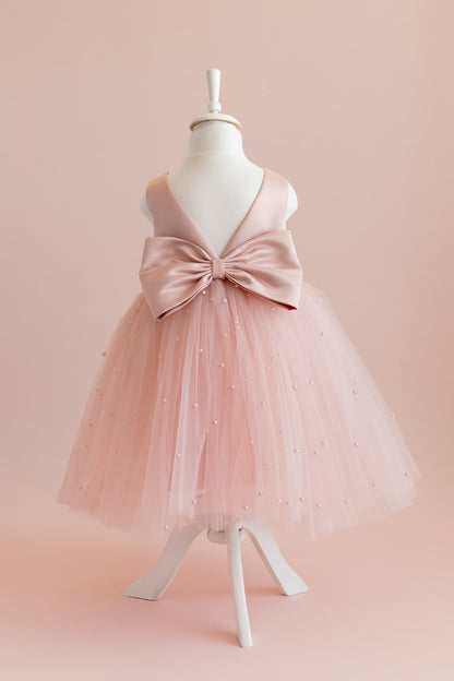 Blush Pink Pearl Tulle Dress