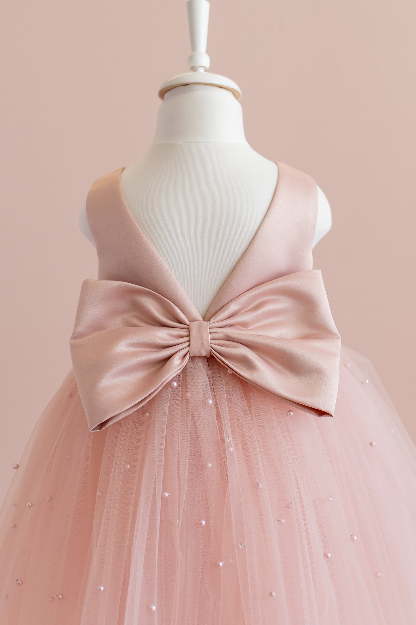 Blush Pink Pearl Tulle Dress