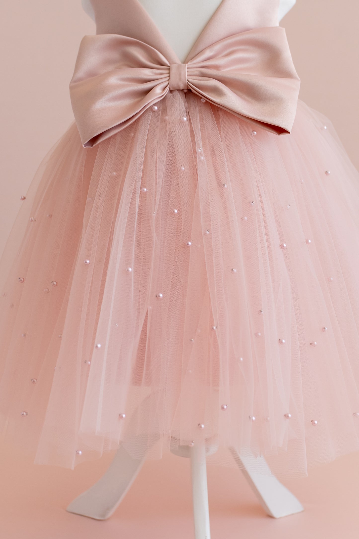 Blush Pink Pearl Tulle Dress
