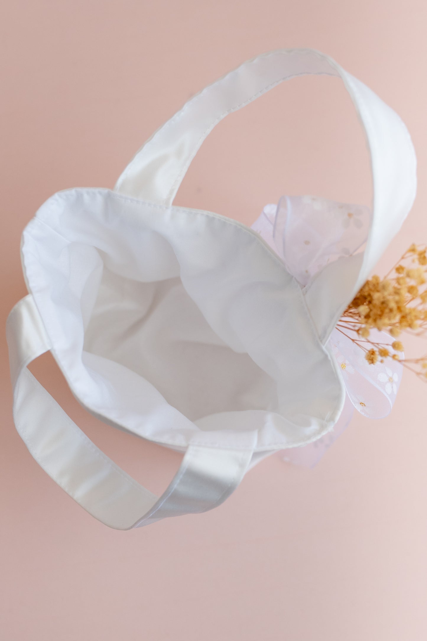 Personalized Satin Flower Girl Tote Bag: Heart Purse & Hair Bow Set