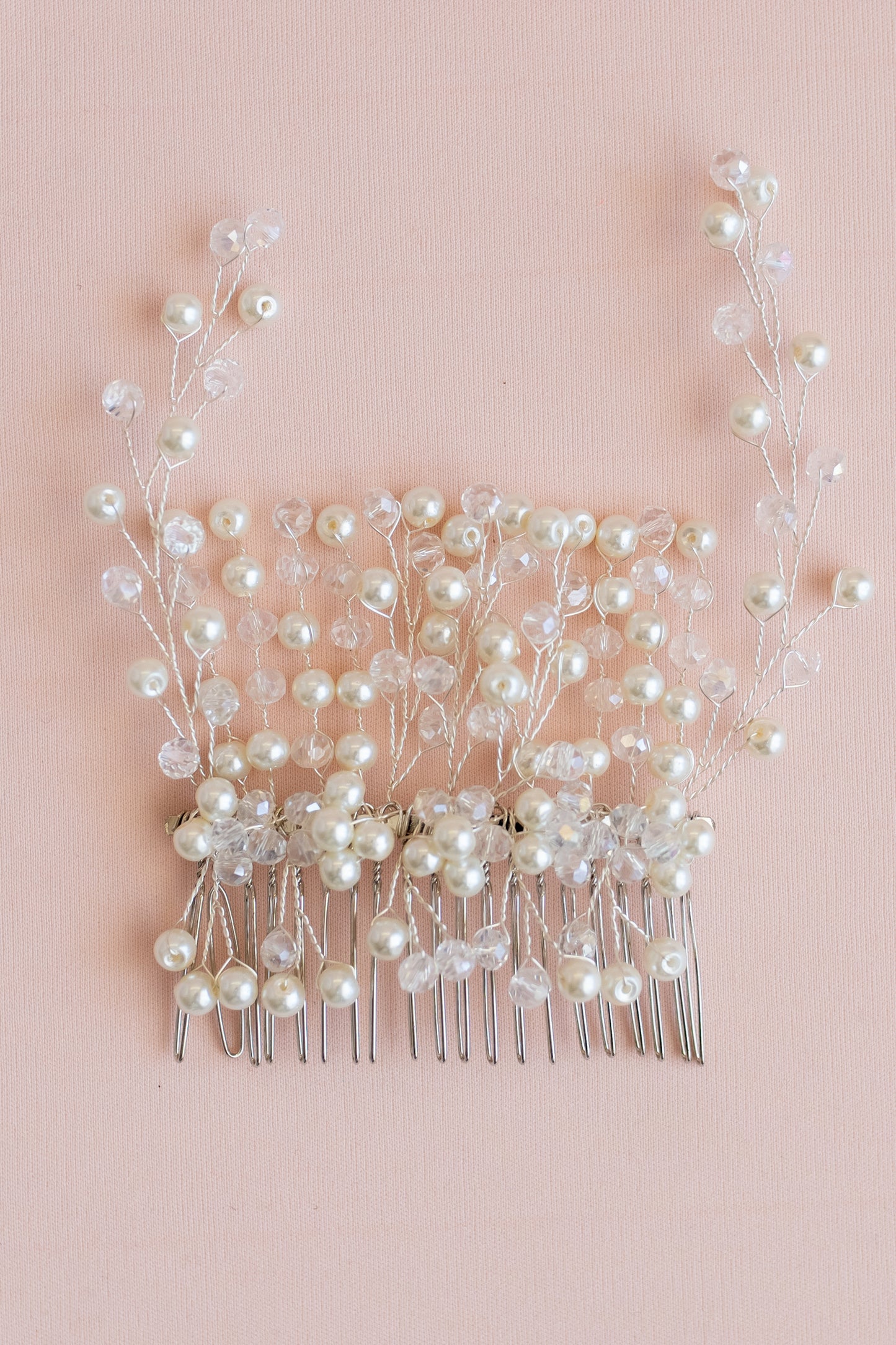 Handmade Pearl Wedding Hair Accessories: Headband, Vine, Comb & Bow