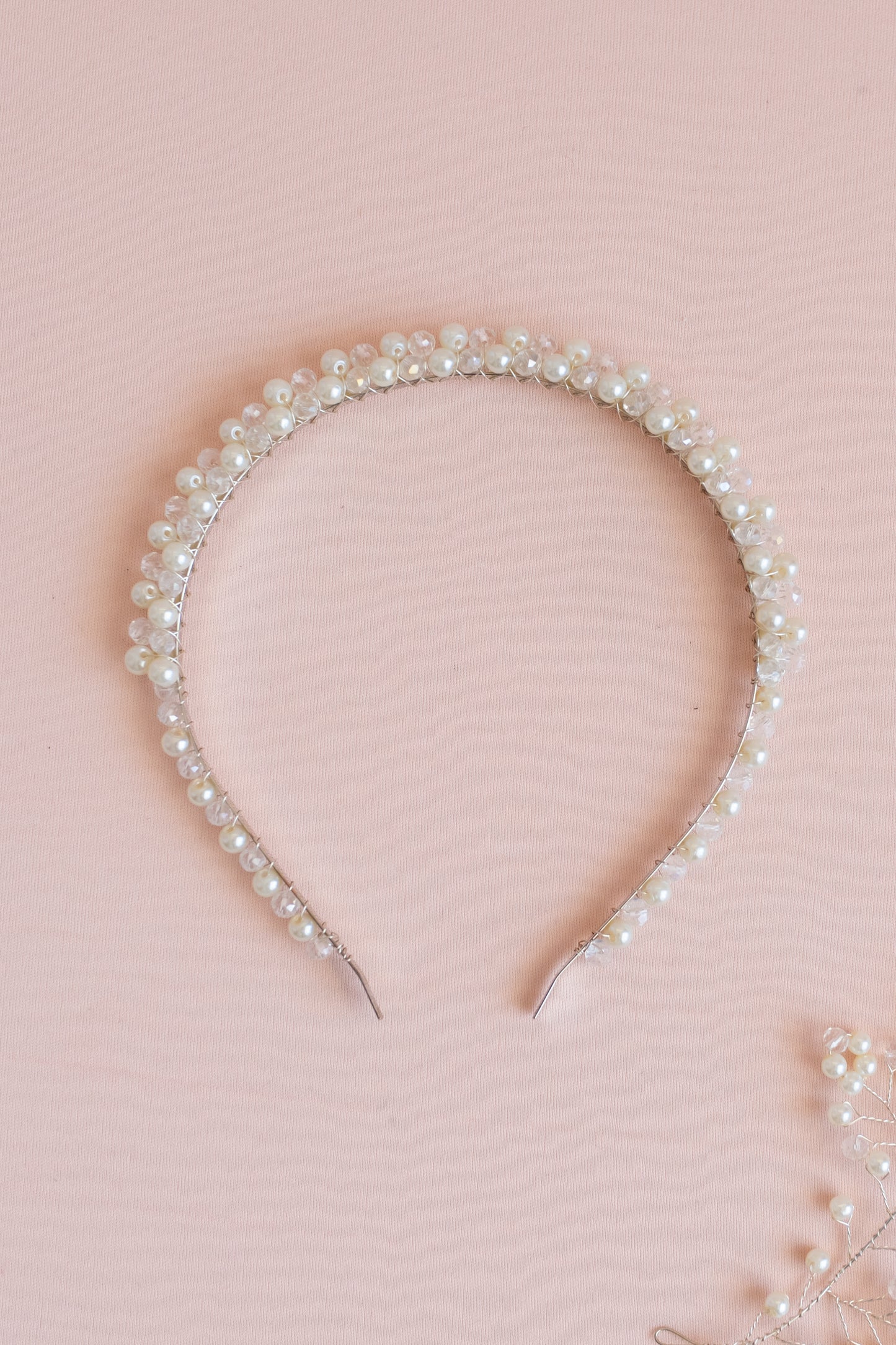 Handmade Pearl Wedding Hair Accessories: Headband, Vine, Comb & Bow
