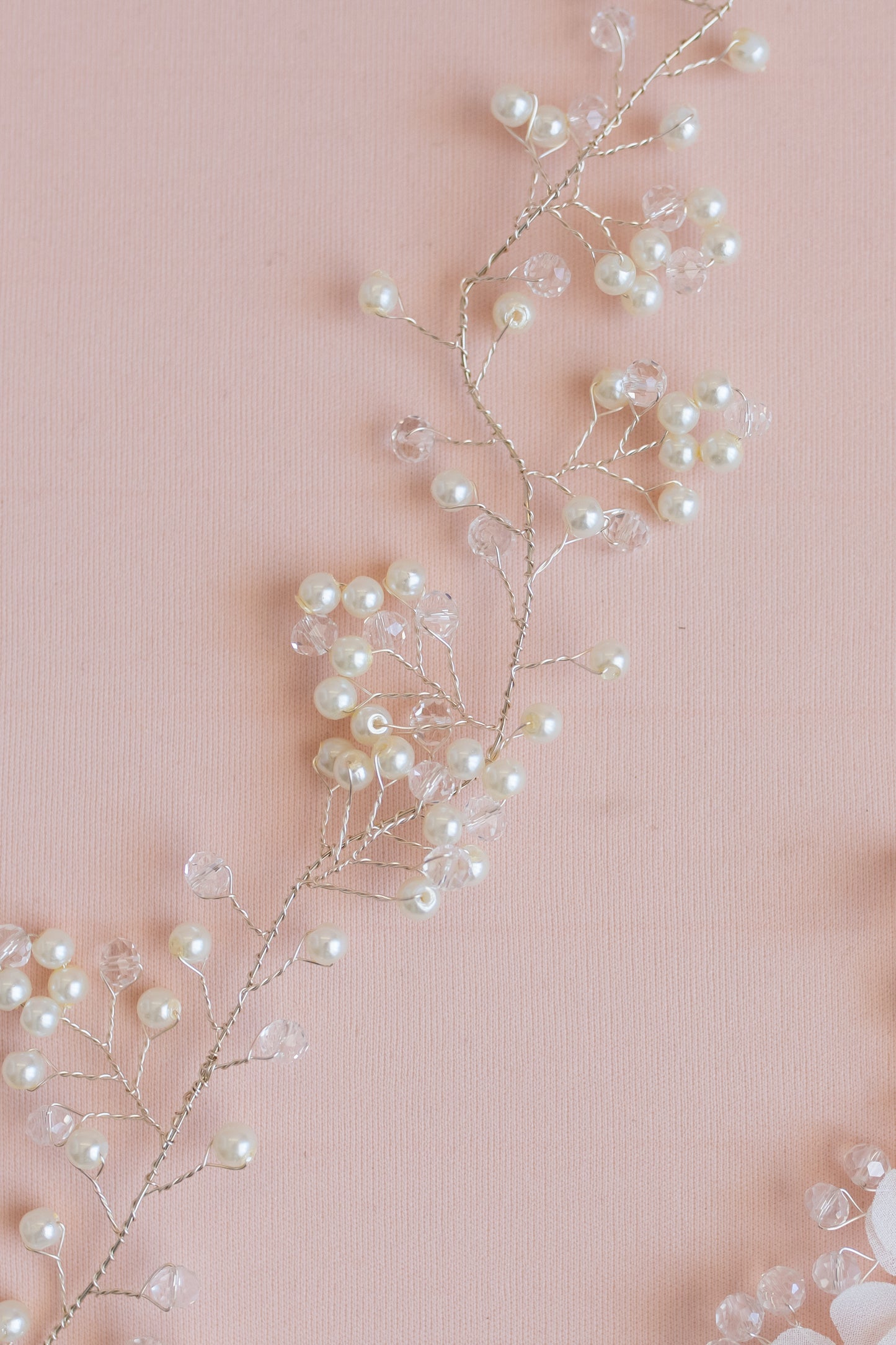 Handmade Pearl Wedding Hair Accessories: Headband, Vine, Comb & Bow