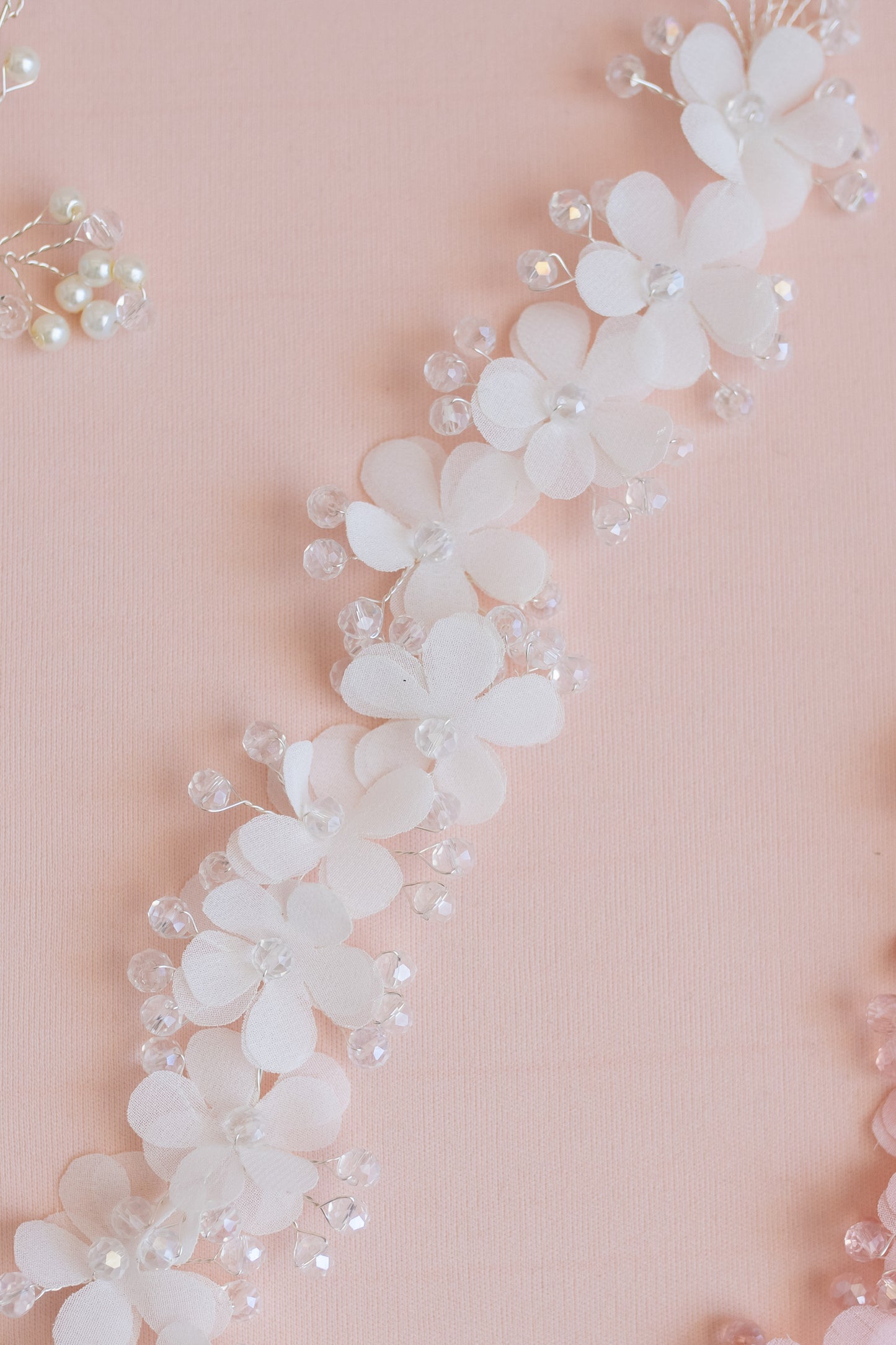 Handmade Pearl Wedding Hair Accessories: Headband, Vine, Comb & Bow